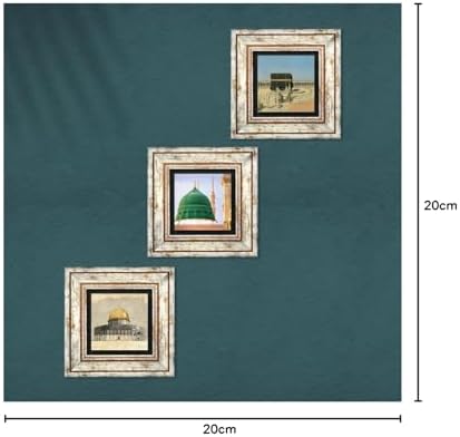 Kabe-i Muazzama, Mescid-i Aksa, Ravza-i Mutahhara Taş Duvar Tablosu - Çerçeveli Taş Tablo - Dekoratif Duvar Sanatı - Modern Ev ve Ofis Duvar Dekoru T3-1894