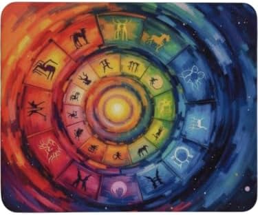 Baskılı Desenli Renkli Tip Kaymaz Taban Optik Bilgisayar Notebook Mouse Pad Maus Pad (Astroloji)
