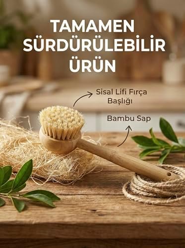 BAMBU BULAŞIK FIRÇASI SİSAL LİFLİ - TEMMİZ DISH BRUSH WITH SISAL FIBER