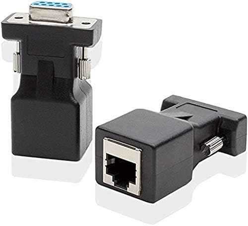 4349 30 m Rs232 To Rj45 9 Pin Ethernet Adaptör Ekleme Ek Uzatıcı Cat5e 6 Extender Çevirici Dönüştürücü