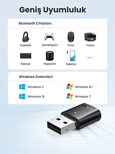 Mini USB Dongle Bluetooth 5.0 Adaptör Siyah