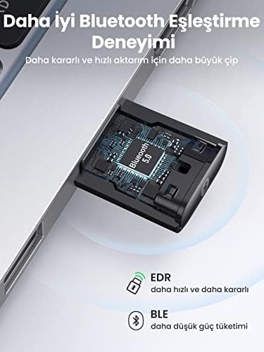 Mini USB Dongle Bluetooth 5.0 Adaptör Siyah