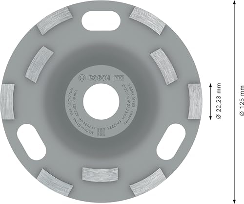 Professional Accessories 2608601763 Elmas Taşlama Diski Expert Açılı Taşlama Makinesi (Beton için, Taşlama Diski: 125, Delik Çapı: 22,23 mm, Beton Bileyici için Aksesuar)