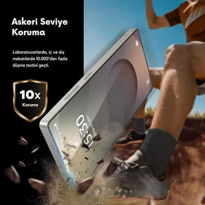Tam Kaplayan Hayalet Parmak İzi Bırakmayan Safir Ekran Koruyucu Cam, S24 Ultra İle Uyumlu