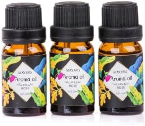 3’Lü Esansiyel Uçucu Yağ 3X10Ml Rose Gül Kokulu Buhurdanlık Yağı Set, Difüzör, Banyo Ve Oda Kokusu