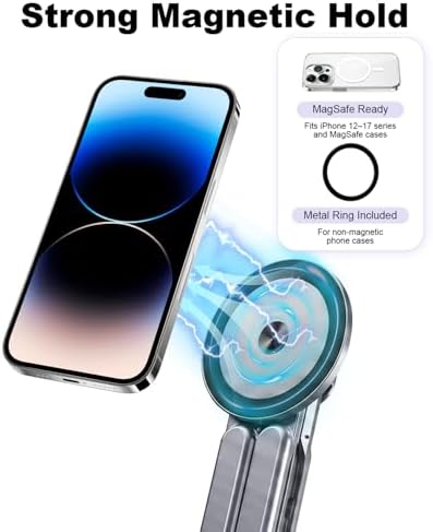 Aokid 2026 Yükseltme Ayarlanabilir Dizüstü Bilgisayar Standı, Telefon Tutuculu 3'ü 1 Arada Manyetik Katlanabilir Dizüstü Bilgisayar Yükselticisi, Masa, Ev Ofis ve Seyahat için Alüminyum Taşınabilir