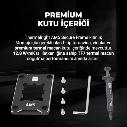 AMD AM5 Soket Güçlendirme Montaj Kiti TF7 Termal Macun Dahil Siyah ASF AM5