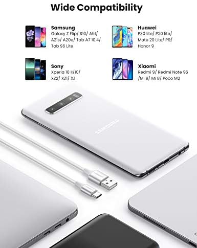 Örgülü USB Type-C Şarj ve Data Kablosu, Beyaz, 1 Metre