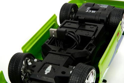 Jada 1:16 Ölçek Fast & Furious Brian'ın Mitsubishi Eclipse RC Araba, Yeşil, Turbo Tuşlu, 2.4 GHz, USB Şarjlı, 29 cm, Piller Dahil