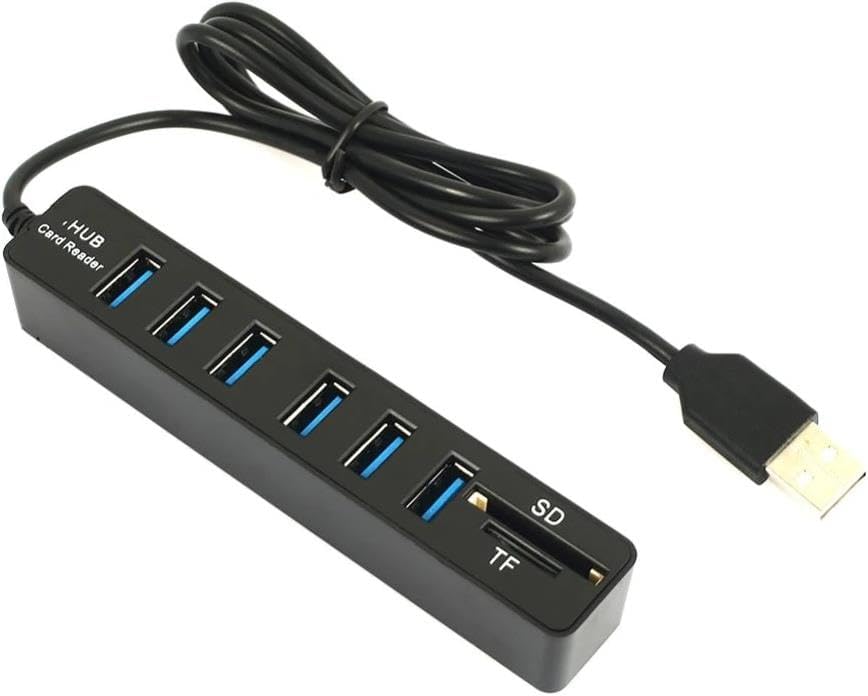9146 Usb Hub 6 Port MicroSD Tf Sd Kart Okuyucu 1 Metre Usb Çoklayıcı 1 Adet MicrSd (TF) 1 Adet Sd Veri hızı 480Mbps'ye kadar *Dizüstü-Masaüstü Bilgisayar portlarını kolayca çoklar