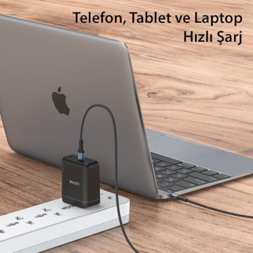 2M 60W Hasırlı Type-C to Type-C PD Hızlı Şarj Kablosu - Siyah