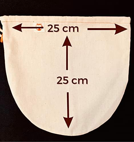 yoga and food Bitkisel Süt Süzme Kesesi (35x50cm; 30x35cm; 25x25 cm)%100 Ağartılmamış Ham Pamuk Badem Sütü, Fındık Sütü, Yeşil Sebze Suyu Süzme - Organik Pamuk Kese (25x25)