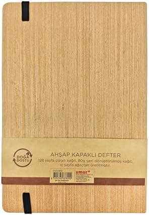 A5 Ahşap Kağıt Kaplı Defter