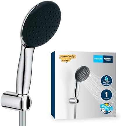 Start 110 El Duşu Seti, 110mm Yuvarlak 1 Akışlı (Yağmur) El Duşu, Duş Başlığı Tutucu, 1750mm Duş Hortumu, Krom, 27944001