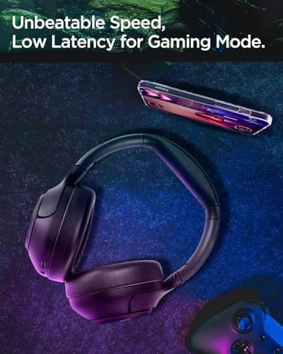 Audio Kulak Üstü P10 Bluetooth Kablosuz Kulaklık - ANC Pro Aktif Gürültü Engelleme + ENC 5 Mikrofon - 40mm Titanyum Sürücü - 60 Saat Pil - iOS & EQ App Şeffaf & Gaming Mod - ASD09691