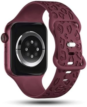 Apple ile Uyumlu Watch 11 10 42-46mm / 9 8 7 6 5 4 3 2 1 SE Ultra Uyumlu 49-45-44-42-38-40-41mm Leopar Desenli 2'li Silikon Kordon Seti