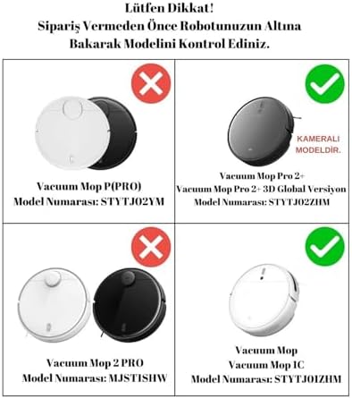 1c. 1c Ve 2c ile- Mop Pro 2+ 3D Uyumlu Hepa Filtre,Fırça,Mop Paspas 6 Kollu Yan Fırçalı Yenileme Seti-7 Adet Beyaz Set
