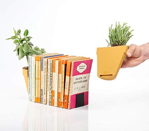 Suck UK çiçek saksısı-kitap sehpası, plastik, kahverengi, 12 x 12 x 15,5 cm