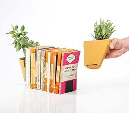 Suck UK çiçek saksısı-kitap sehpası, plastik, kahverengi, 12 x 12 x 15,5 cm