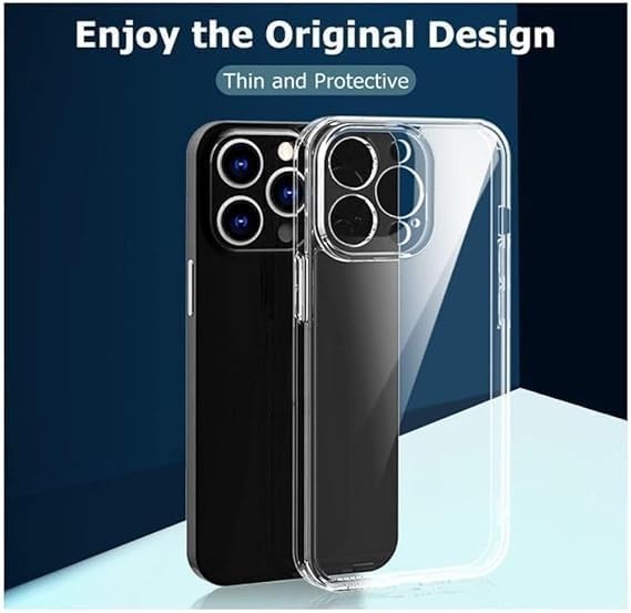 iPhone 15 Pro Uyumlu Şeffaf Kılıf, Kamera Korumalı Şeffaf Silikon Kılıf, Kamera Koruyuculu iPhone 15 Pro Kılıfı