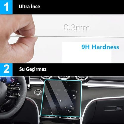 Byd ile uyumlu Atto 2 Comfort 2025-2026 12.8 inç Multimedya ve 8.8 inç Gösterge Panel 9H Nano Ekran Koruyucu 2 li set