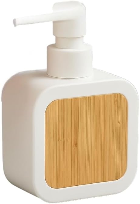 Mat Antrasit Sabunluk | Ahşap Desenli Lüks, Ergonomik Tasarım, Ahşap Dispenser (Beyaz)
