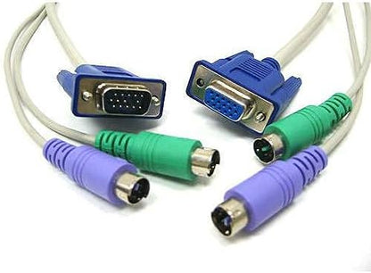 Platoon PS2 KVM SWITCH Kablosu Dişi Erkek VGA Erkek PS2
