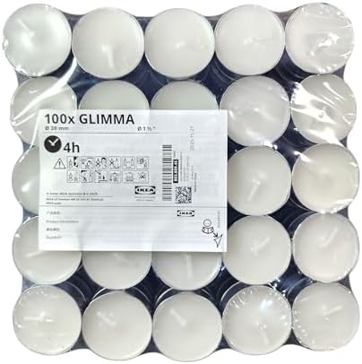 100 Tealight Mum Kokusuz Ev Tatil Parti Dekoru GLIMMA