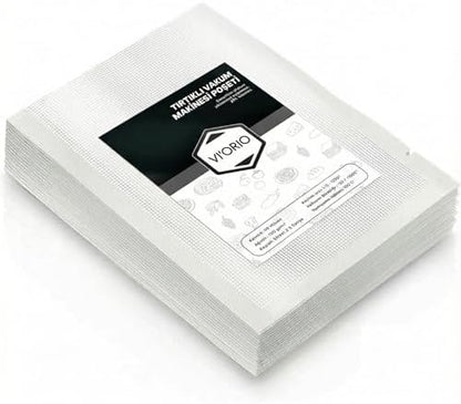 50 Adet Tırtıklı Vakum Makinesi Poşeti Torbası (SEÇENEKLİ) (20x30cm)