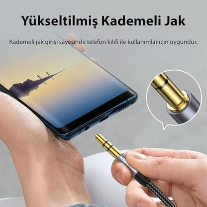 3.5mm Hi-Fi TRS AUX Ses Kablosu 2 Metre