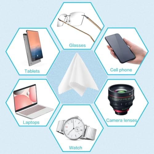 5'li Mikrofiber Gözlük Temizleme Bezi | Çiziksiz Lens Temizleme Bezi | Gözlük, Kamera, Telefon, Tablet ve Ekran Temizlik Bezi | Tüy Bırakmaz, Yıkanabilir, Yeniden Kullanılabilir