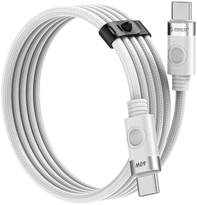 60W 3A PD Type-C to Type-C Hızlı Şarj ve Data Kablosu Beyaz 1 Metre