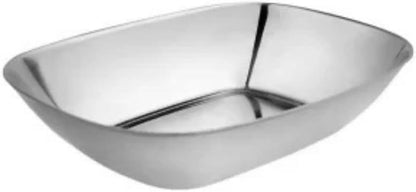 Paslanmaz Çelik Kayık Tabak Kase, 18/10-304 Çelik,17x12 cm, Gümüş, Çerezlik, Meze ve Salata Sunumu, 1 Adet