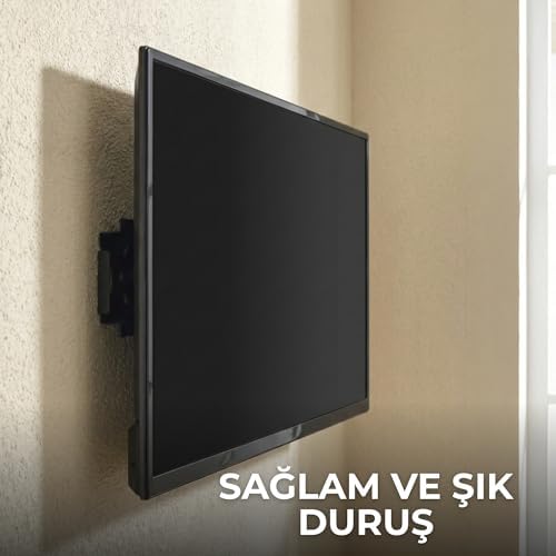 Sabit TV Duvar Askı Aparatı | 43-65 İnç (109-165 cm) LCD/LED Uyumlu | 40 KG Taşıma Kapasitesi | VESA 200x200-600x600 | Samsung, LG,, Sony, Sunny ile Uyumlu | Güçlü ve Güvenli Tasarım