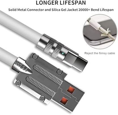 Hızlı Şarj Usb to Type-C Tombul Kablo Kopmalara Dayanıklı Şarj Kablosu 1 Metre (TCB8933)