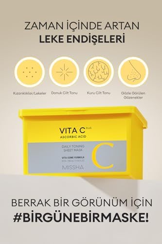 C Vitamini İçerikli Leke Karşıtı Günlük Yaprak Maske Vita C Plus Daily Toning Mask