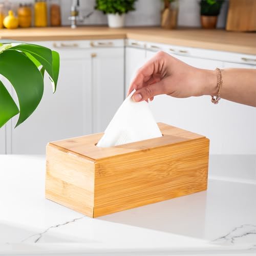 0006 Bambu Peçetelik Ahşap Dekoratif Peçetelik Masaüstü Peçetelik Peçete Düzenleyici Peçete Kutusu