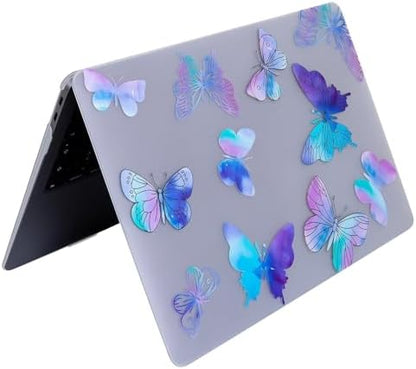 MacBook Air 13.6 İnç Papatya Desenli Kılıf A2681 A3113 A3240 A3449 M2 M3 M4 M5 Uyumlu Sert Kapak Hard Case Mor