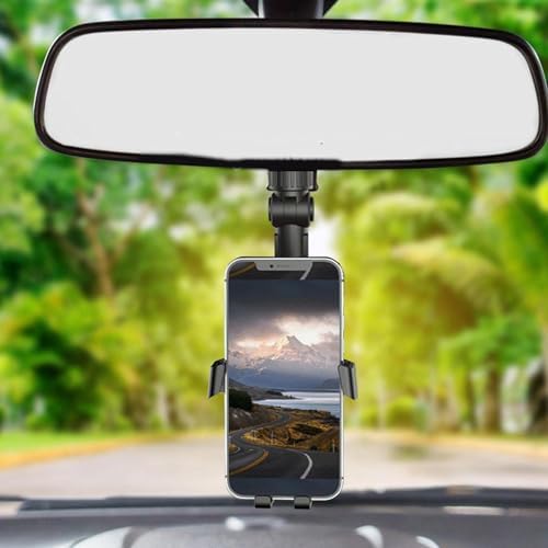 Dikiz Aynası Araç Cep Telefonu Tutucu, 360 derece dönebilen dikiz aynası cep telefonu tutucu, araba, çalışma masası, yatak için çok fonksiyonlu cep telefonu tutucu 059
