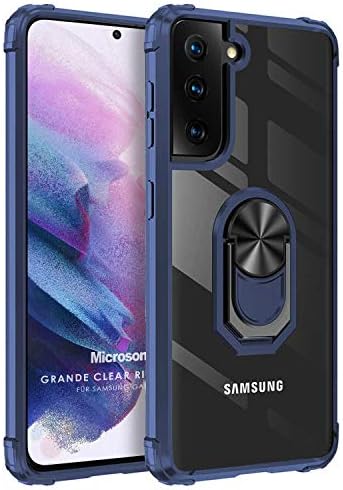 Galaxy S21 Plus için Kılıf Grande Clear Ring Holder Lacivert [Galaxy S21 Plus ile Uyumlu Kılıf - Lacivert]