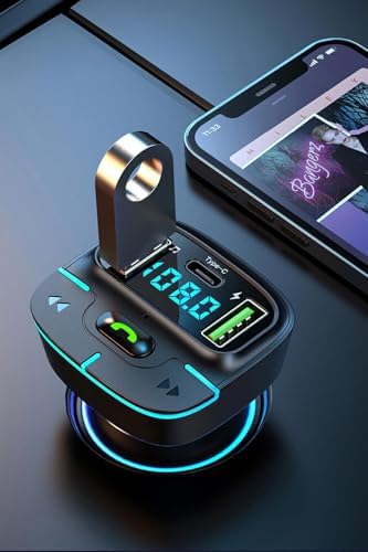 PDAteknoloj F9 Araç Fm Transmitter 5.3 Bluetooth Araç Kiti Usb Type-C Hızlı Şarj Çıkışlı Çakmaklık Girişli (F9)