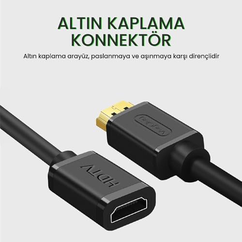 4K 60Hz Dişi Erkek HDMI 2.0 Uzatma Kablosu 2 Metre