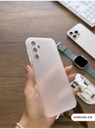 Süper İnce Mat Ultra Thin Silikon Kılıf Beyaz Galaxy A25 ile uyumlu