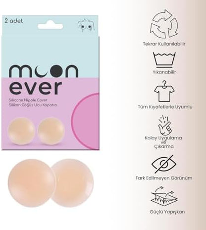 by StopEver Silikon Göğüs Ucu Kapatıcı | Görünmez & Tekrar Kullanılabilir | Ten Rengi, Kendinden Yapışkanlı, Gün Boyu Rahatlık Sağlayan Nipple Cover
