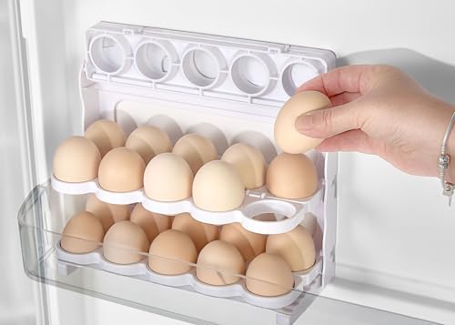 3 Katlı Fonksiyonel Buzdolabı Kapak İçi Yumurta Düzenleyici - 30 Yumurta Kapasiteli