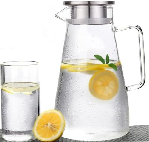 Cam Sürahi Borosilikat Metal Kapaklı 1.8 litre