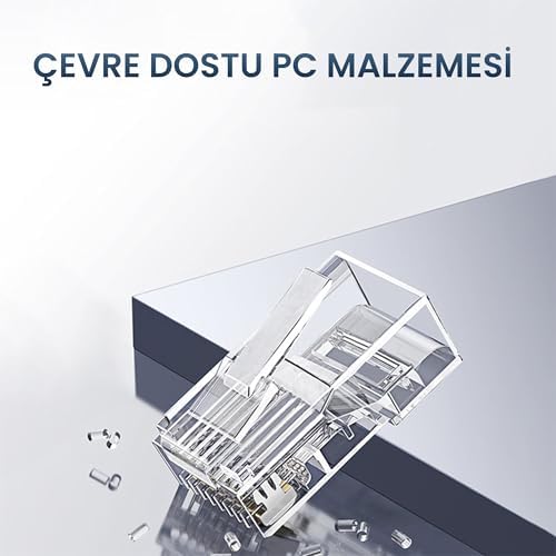 CAT5e RJ45 Jack Ethernet Konnektörü Altın Kaplama 100 Adet