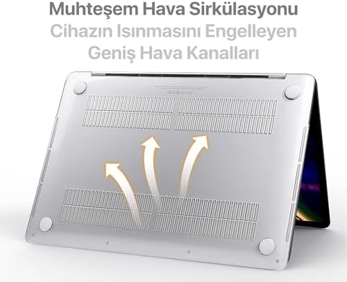 MacBook Air 15,3 ile Uyumlu M5 (A3448) M4 (A3241) M3 (A3114) M2 (A2941) Polikarbonat Sert Koruyucu Çizilme ve Darbe Önleyici Kılıf (Super Şeffaf, 15 inç 2023-2026)