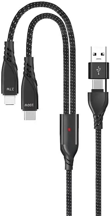 GA51 4in1 20V 5A PD 100W Type-C Hızlı Şarj Kablo, 9V 3A 27W iPhone ile Uyumlu Ligtning