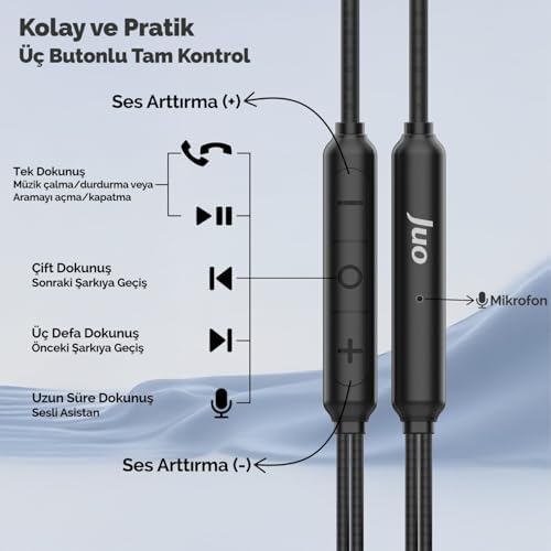 Type-C Mikrofonlu Kablolu Kulak İçi Kulaklık Metal DAC Çip Destekli ENC Gürültü Engelleme